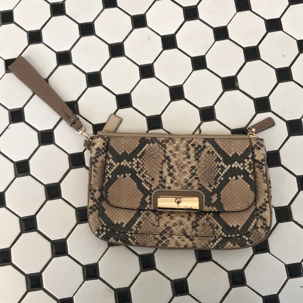 Authentic Coach Leather Embossed Kristin Clutch